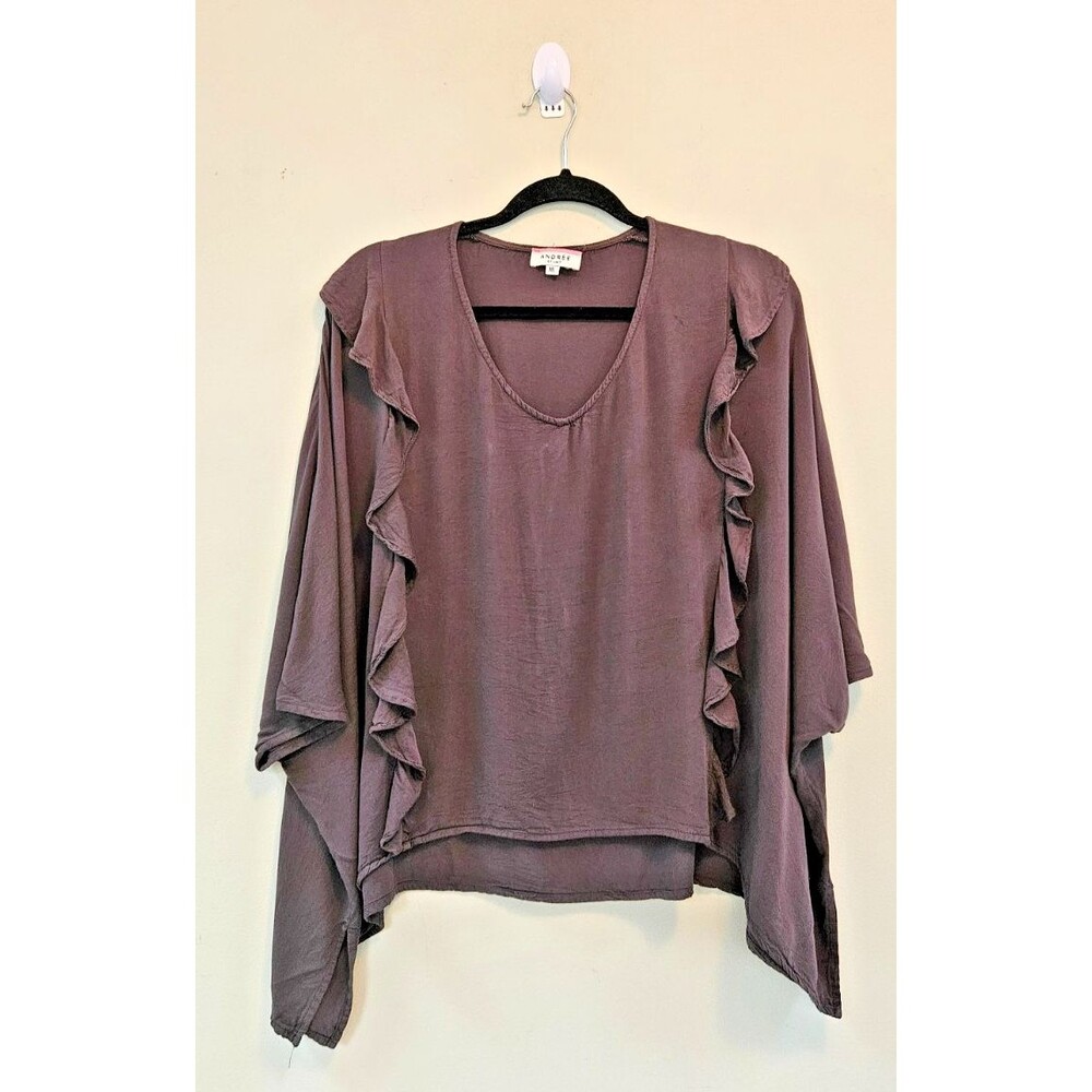 Andree by Unit Olive Green Oversized Top Women's Size M/L Casual Lagenlook